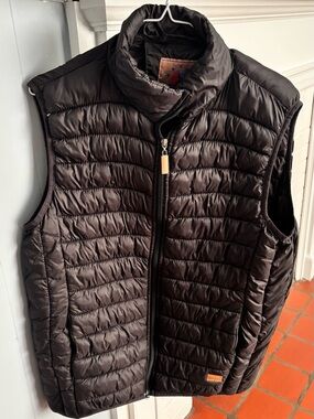 ICON Quilted Puffer Vest in Dark Brown